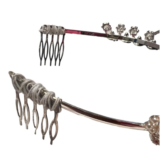 David\'s Bridal Silver Floral Tiara